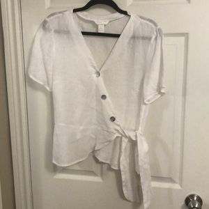 H&M Linen wrap tshirt. 100% linen. Size US 10
